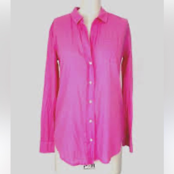 Lilly Pulitzer Pink Anna Maria Button Down Long Sleeves Cotton Shirt size xl - Picture 4 of 9